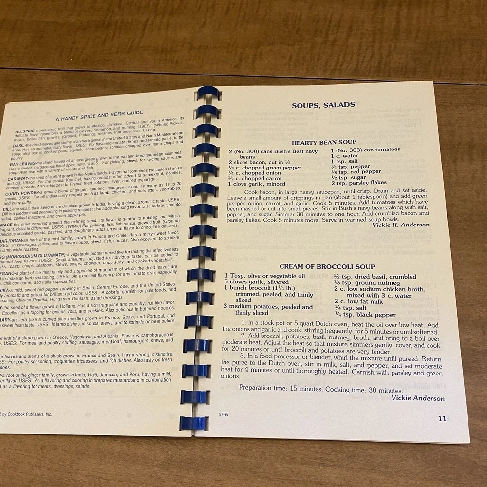 VTG Cherished Family Recipes Cookbook Phi Beta Lambda Regional Community Comb